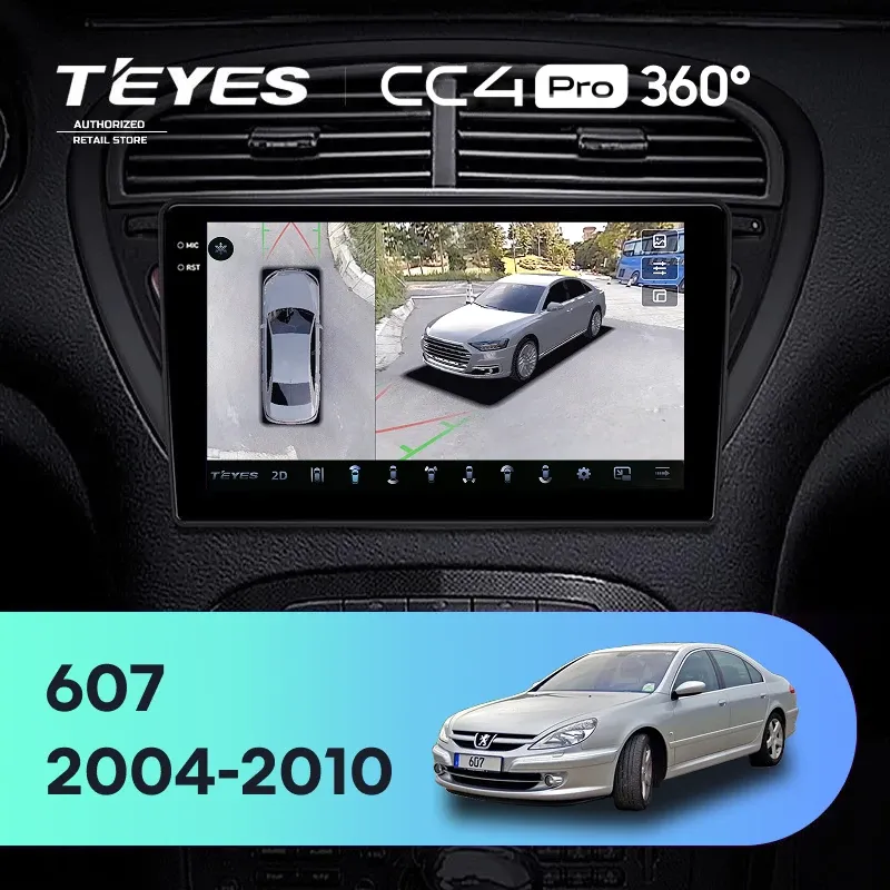 Штатная магнитола Teyes CC4 Pro 360 8/128 Peugeot 607 (2004-2010)