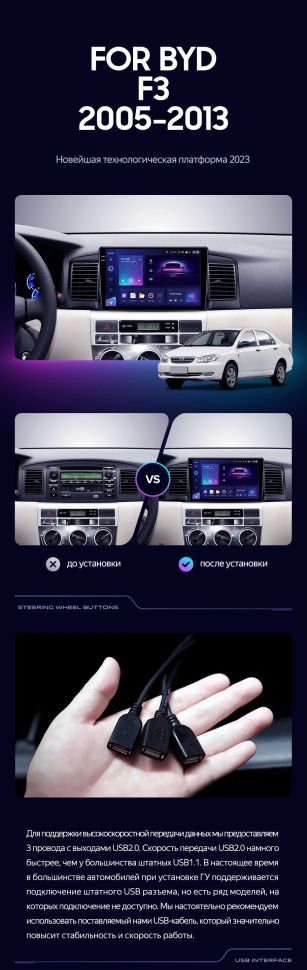 Переходная рамка BYD F3 1 (2005-2013) (9")