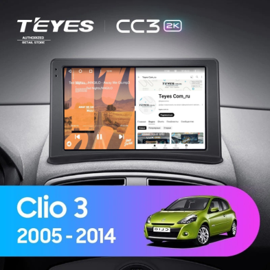 Штатная магнитола Teyes CC3 2K 4/64 Renault Clio 3 (2005-2014) (0din)