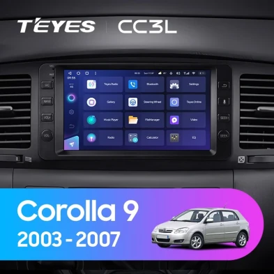 Штатная магнитола Teyes CC3 4/32 Toyota Corolla 9 E120 E130 (2003-2007) 7"