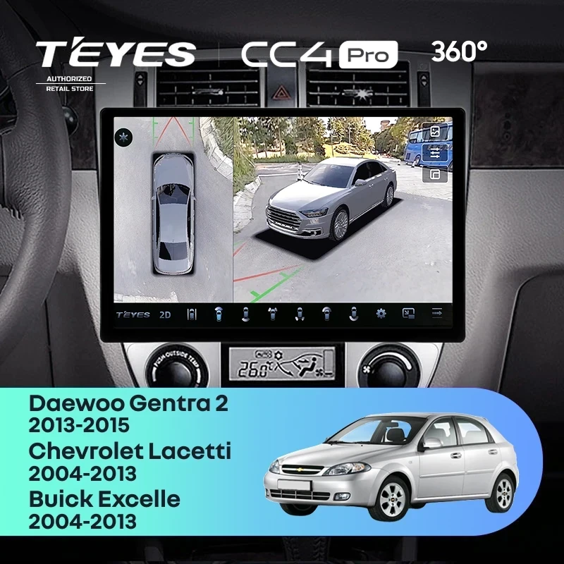Штатная магнитола Teyes CC4 Pro 360 8/128 Daewoo Gentra 2 (2013-2015) F1 Тип-A (11")