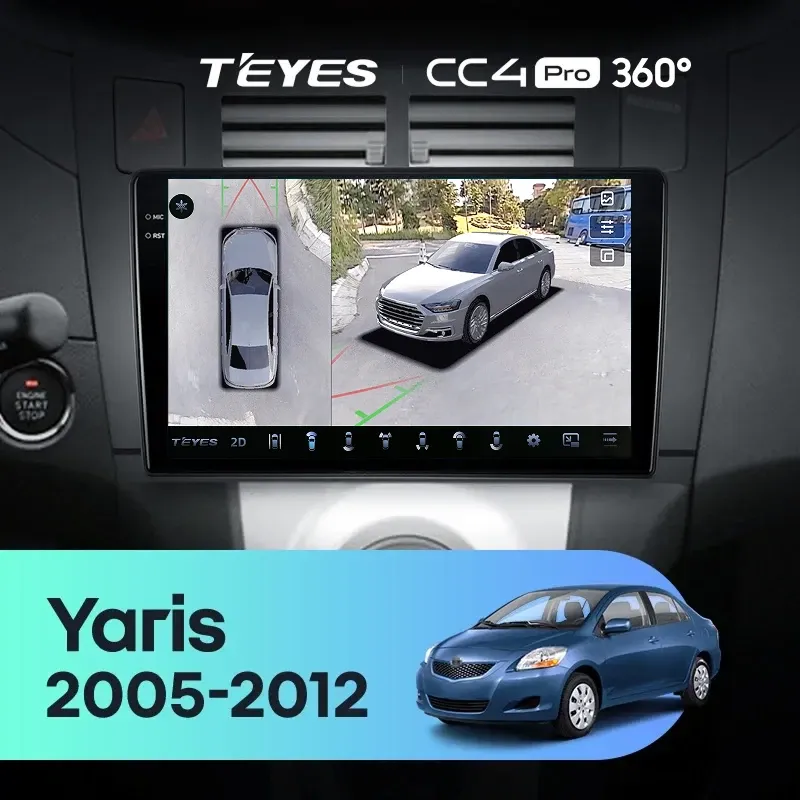 Штатная магнитола Teyes CC4 Pro 360 8/128 Toyota Yaris 2 XP90 (2005-2012) F2