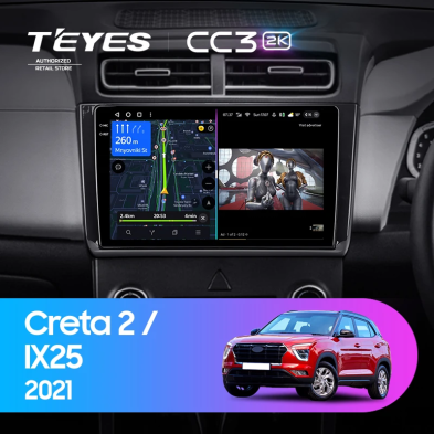 Штатная магнитола Teyes CC3 2K 6/128 Hyundai Creta 2 2021+ (глянец) F2
