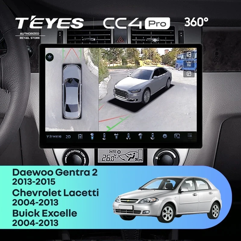 Штатная магнитола Teyes CC4 Pro 360 8/128 Chevrolet Lacetti J200 (2004-2013) F1 Тип-A (13")