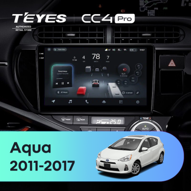 Штатная магнитола Teyes CC4 Pro 8/128 Toyota Aqua (2011-2017) правый руль