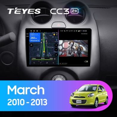 Штатная магнитола Teyes CC3 2K 4/32 Nissan March K13 (2010-2013)