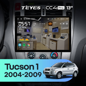 Штатная магнитола Teyes CC4 Pro 8/128 Hyundai Tucson 1 (2004-2009) (13")