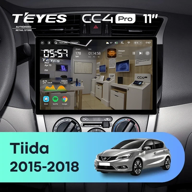 Штатная магнитола Teyes CC4 Pro 8/128 Nissan Tiida C13 (2015-2018) (11")