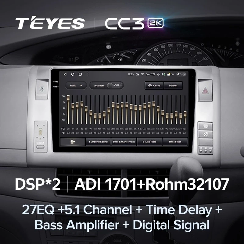 Штатная магнитола Teyes CC3 2K 4/32 Toyota Previa XR50 3 (2006-2019) Правый руль