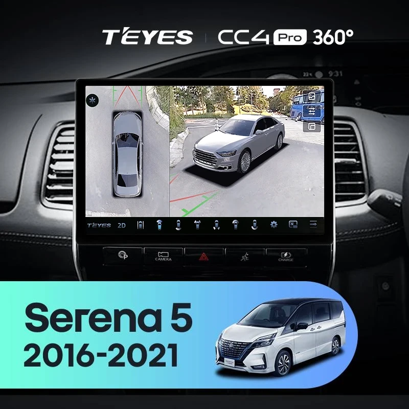 Штатная магнитола Teyes CC4 Pro 360 8/128 Nissan Serena 5 V C27 (2016-2021) F1 Правый руль (11")