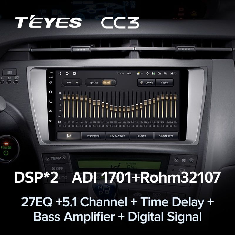 Штатная магнитола Teyes CC3 4/32 Toyota Prius XW30 (2009-2015)