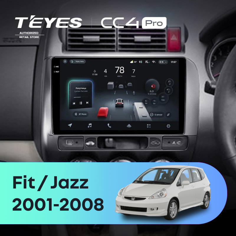 Штатная магнитола Teyes CC4 Pro 12/256 Honda Jazz GD (2001-2008) Правый руль