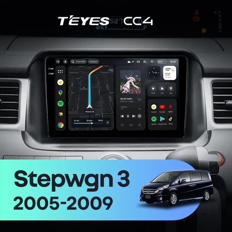 Штатная магнитола Teyes CC4 6/64 Honda Stepwgn 3 (2005-2009) Правый руль