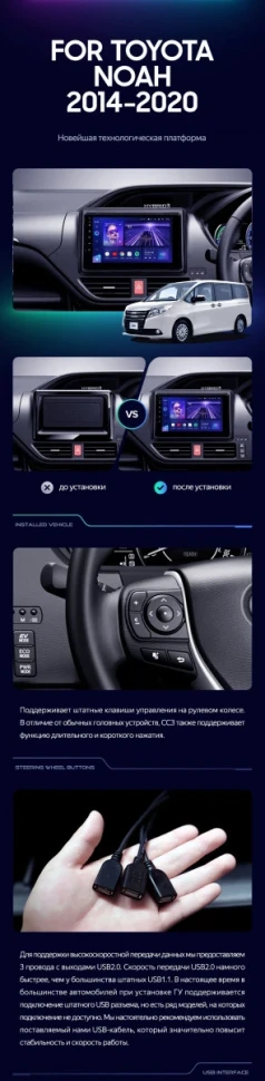 Штатная магнитола Teyes CC3L 4/32 Toyota Voxy III R80 (2014-2020) Правый руль