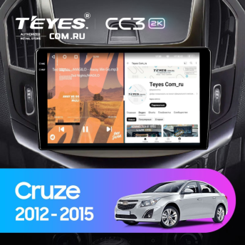 Штатная магнитола Teyes CC3 2K 4/64 Chevrolet Cruze J300 J308 (2012-2015) (черная)