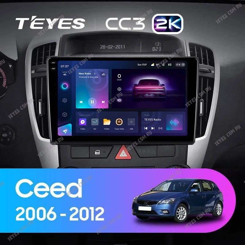 Штатная магнитола Teyes CC3 2K 4/64 Kia Ceed (2006-2009)