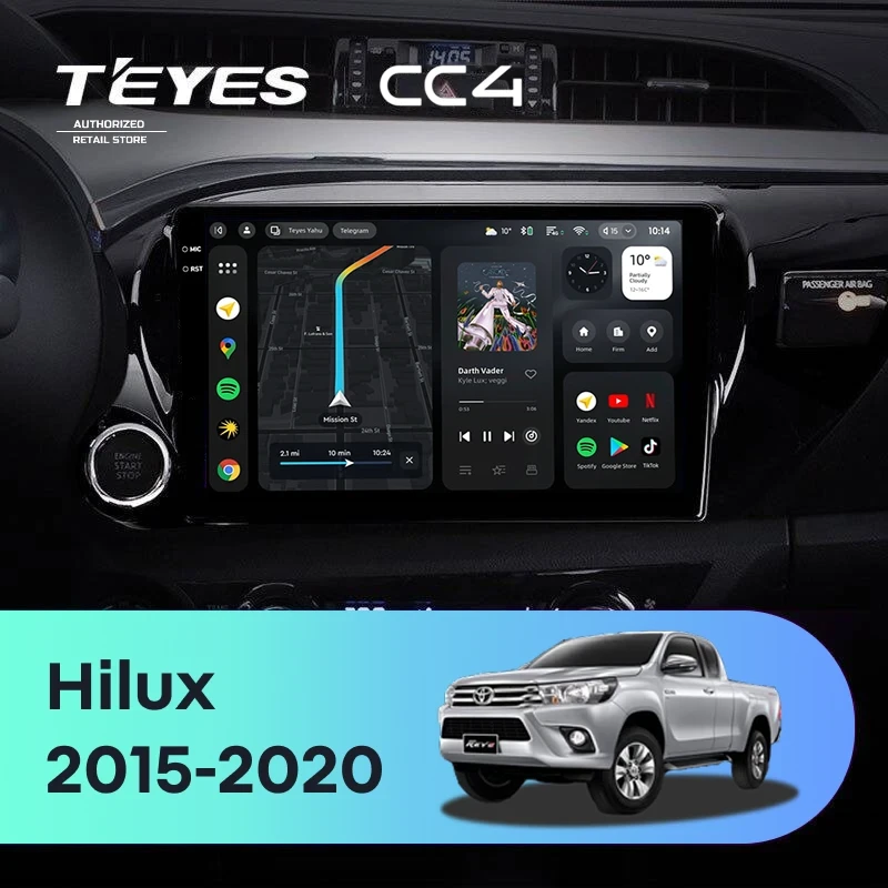 Штатная магнитола Teyes CC4 6/64 Toyota Hilux Pick Up (2015-2020)