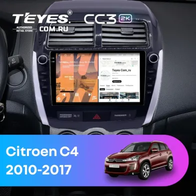 Штатная магнитола Teyes CC3 2K 4/64 Citroen C4 Aircross  (2010-2017) Тип-B (9")