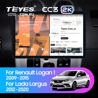 Штатная магнитола Teyes CC3 2K 4/32 Renault Logan 1 (2010-2015) (13")