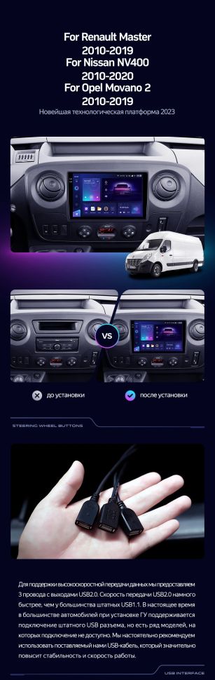 Штатная магнитола Teyes CC3L WiFi 2/32 Renault Master (2010-2019) F2