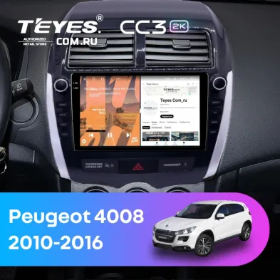 Штатная магнитола Teyes CC3 2K 4/32 Peugeot 4008 (2010-2016) Тип-A (9")