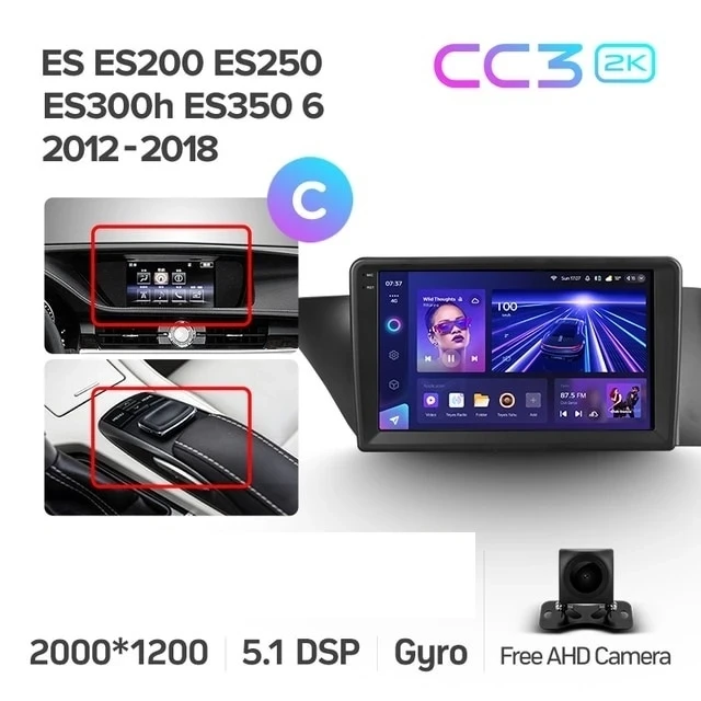 Штатная магнитола Teyes CC3 2K 6/128 Lexus ES ES200 ES250 ES300h ES350 XV60 VI (2012-2018) Тип-C