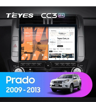 Штатная магнитола Teyes CC3 2K 6/128 Toyota Land Cruiser Prado 150 (2009-2013) F2 Тип-B (13" с кнопками)