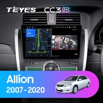 Штатная магнитола Teyes CC3 2K 360 6/128 Toyota Allion T260 (2007-2020) Правый руль