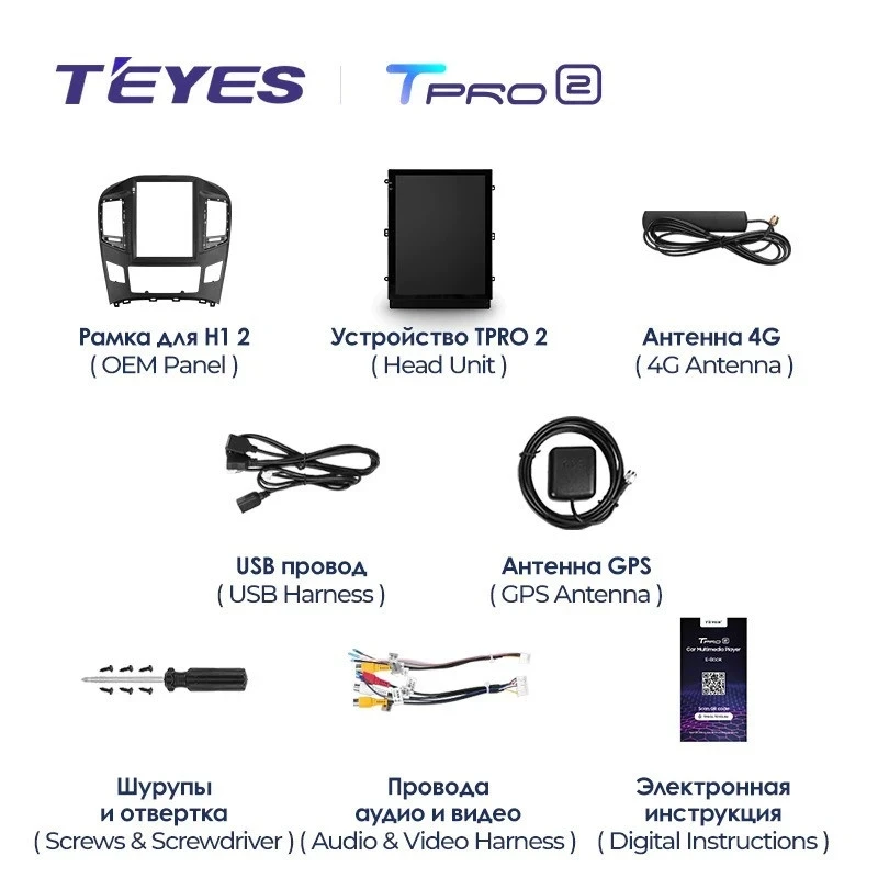Штатная магнитола Tesla style Teyes TPRO 2 4/64 Hyundai H1 TQ (2015-2021)