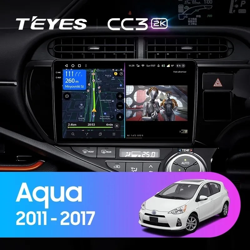Штатная магнитола Teyes CC3 2K 4/32 Toyota Aqua (2011-2017) Правый руль