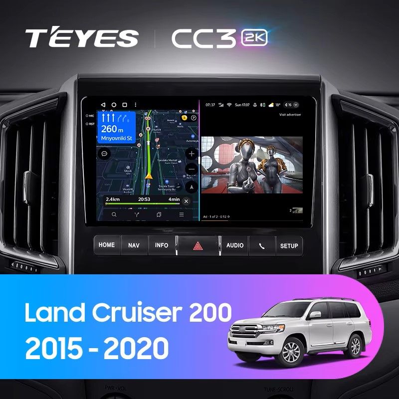 Штатная магнитола Teyes CC3 2K 4/32 Toyota Land Cruiser 200 (2015-2020) F1
