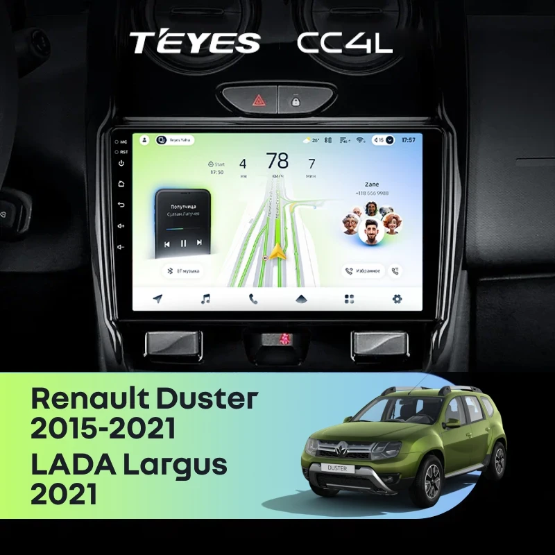 Штатная магнитола Teyes CC4L 4/64 Renault Duster (2015-2021) F1