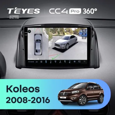 Штатная магнитола Teyes CC4 Pro 360 12/256 Renault Koleos (2008-2016) Тип-A