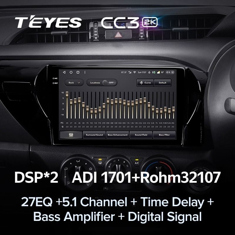 Штатная магнитола Teyes CC3 2K 4/64 Toyota Hilux Pick Up AN120 (2015-2020) Правый руль