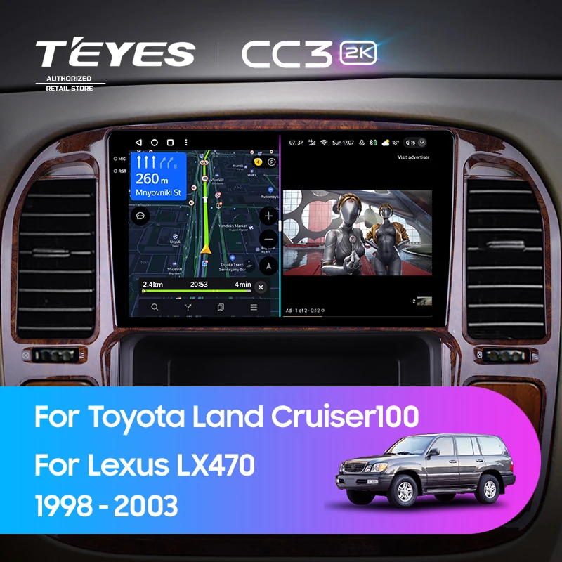 Штатная магнитола Teyes CC3 2K 4/32 Toyota Land Cruiser 100 (1998-2003) F4