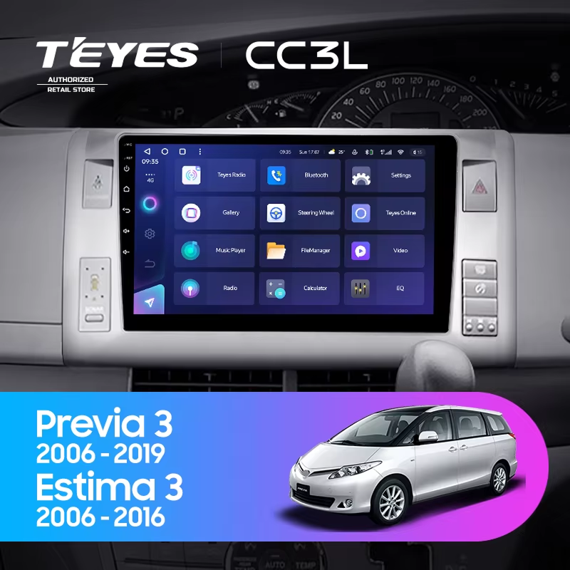 Штатная магнитола Teyes CC3L 4/32 Toyota Estima AHR20 XR50 3 (2006-2016) Правый руль