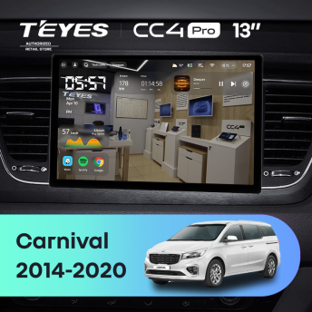 Штатная магнитола Teyes CC4 Pro 8/128 Kia Carnival YP (2014-2021) F1 Тип-B (13")