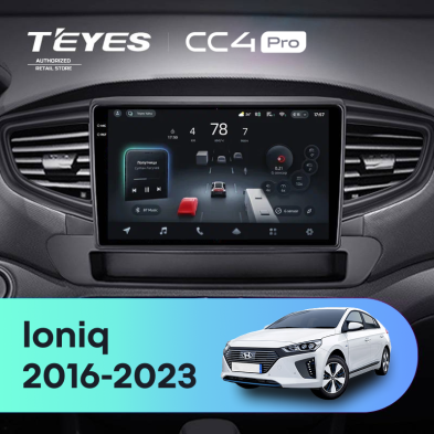 Штатная магнитола Teyes CC4 Pro 8/128 Hyundai Ioniq AE (2016-2023) Тип-A