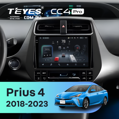 Штатная магнитола Teyes CC4 Pro 12/256 Toyota Prius 4 XW50 (2018-2023)