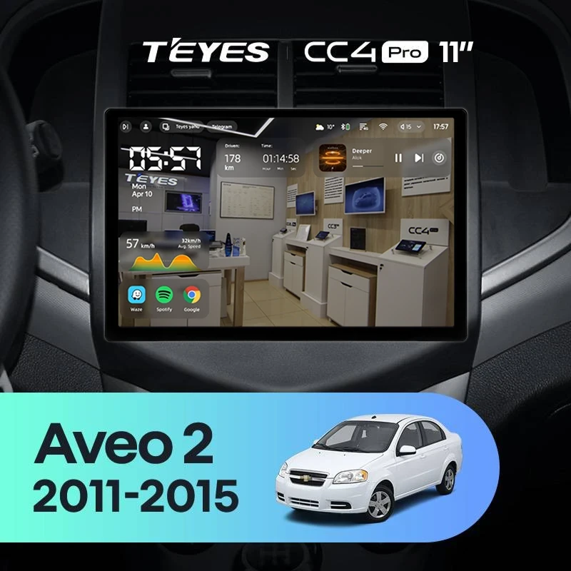 Штатная магнитола Teyes CC4 Pro 8/128 Chevrolet Aveo 2 (2011-2015) (11")