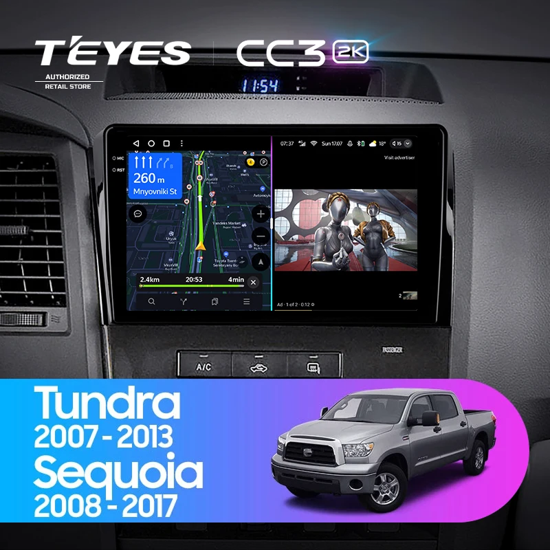 Штатная магнитола Teyes CC3 2K 6/128 Toyota Tundra XK50 (2007-2013)