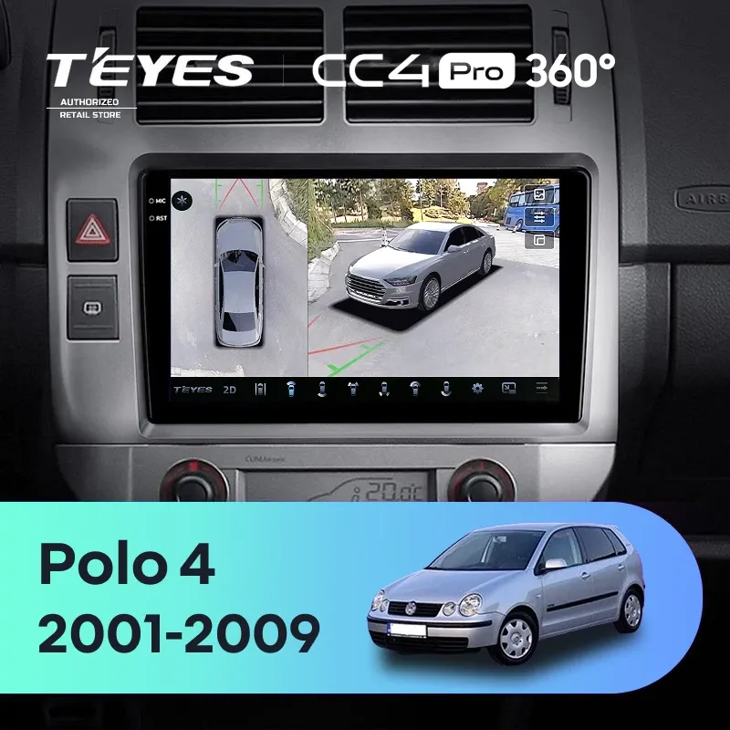 Штатная магнитола Teyes CC4 Pro 360 12/256 Volkswagen Polo Mk4 (2001-2009) F2