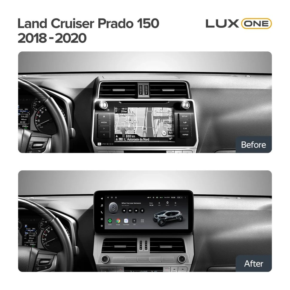Переходная рамка Toyota Land Cruiser Prado 150 (2018-2020) (12,3")