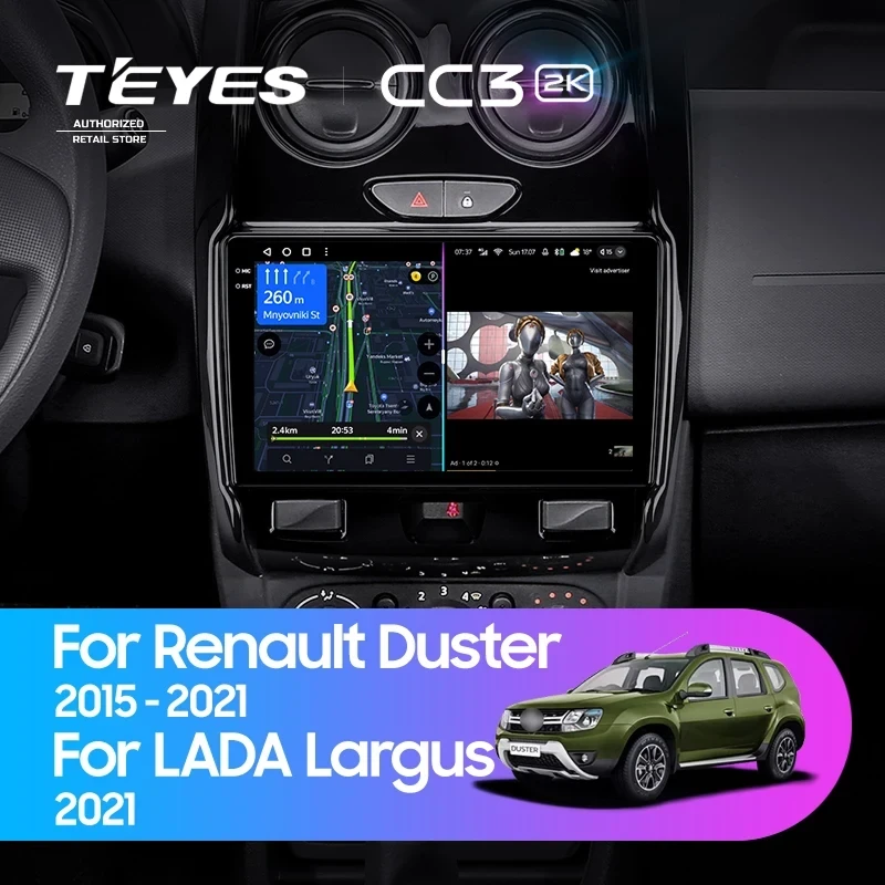 Штатная магнитола Teyes CC3 2K 4/64 Renault Duster (2015-2021) F1