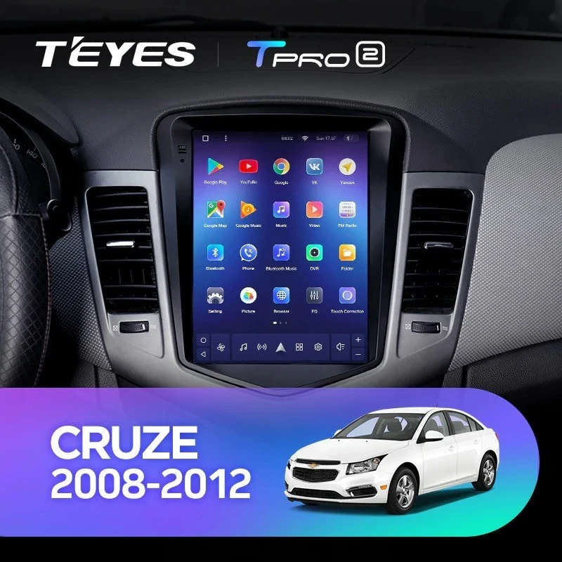 Штатная магнитола Tesla style Teyes TPRO 2 4/32 Chevrolet Cruze J300 (2008-2012)