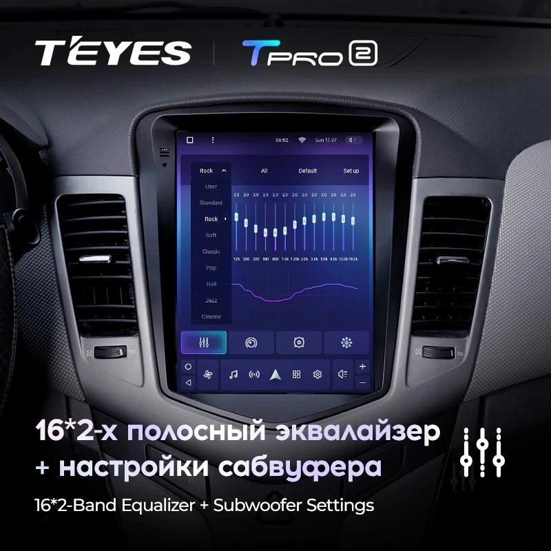 Штатная магнитола Tesla style Teyes TPRO 2 4/32 Chevrolet Cruze J300 (2008-2012)