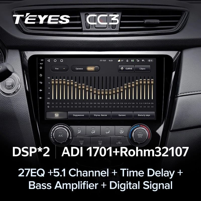 Штатная магнитола Teyes CC3 6/128 Nissan X-Trail 3 T32 (2013-2021) F2 климат контроль Тип-AB