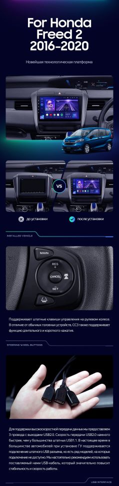 Штатная магнитола Teyes CC3 4/32 Honda Freed 2 (2016-2020)