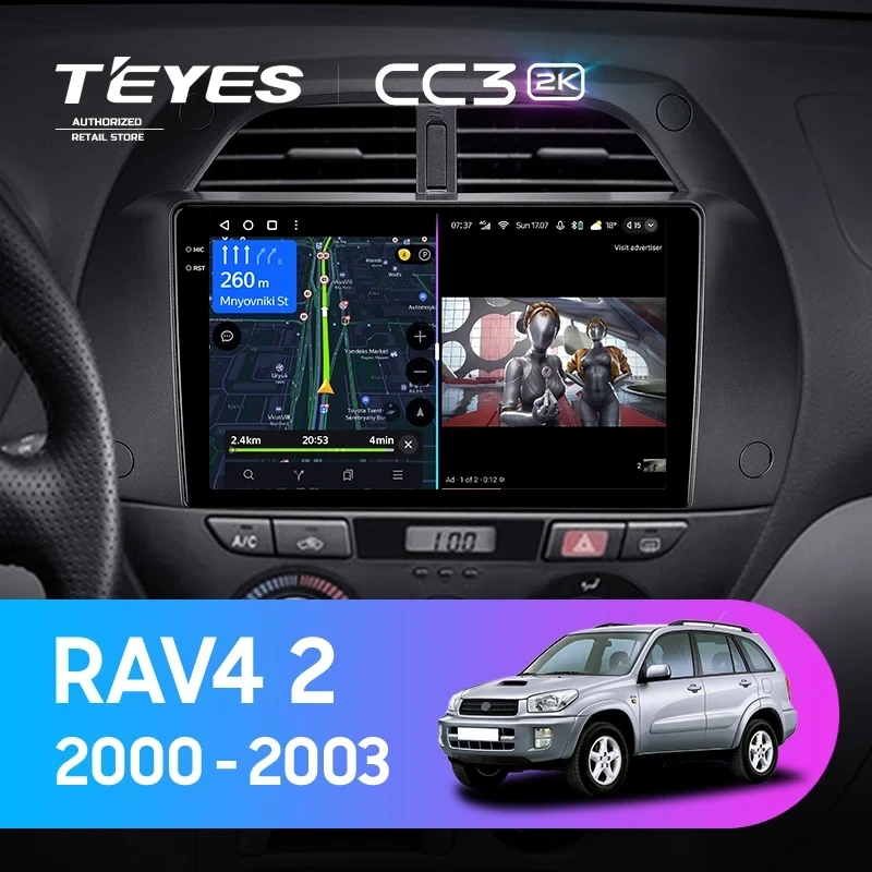 Штатная магнитола Teyes CC3 2K 4/32 Toyota RAV4 2 CA20 (2000-2003) F3