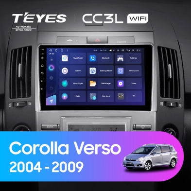 Штатная магнитола Teyes CC3L WiFi 2/32 Toyota Corolla Verso AR10 (2004-2009) F2